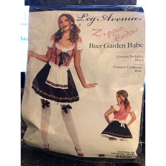 NEW Beer Garden Babe Oktoberfest Costume SZ Large Halloween MSRP $58 DEFECT - Picture 1 of 4